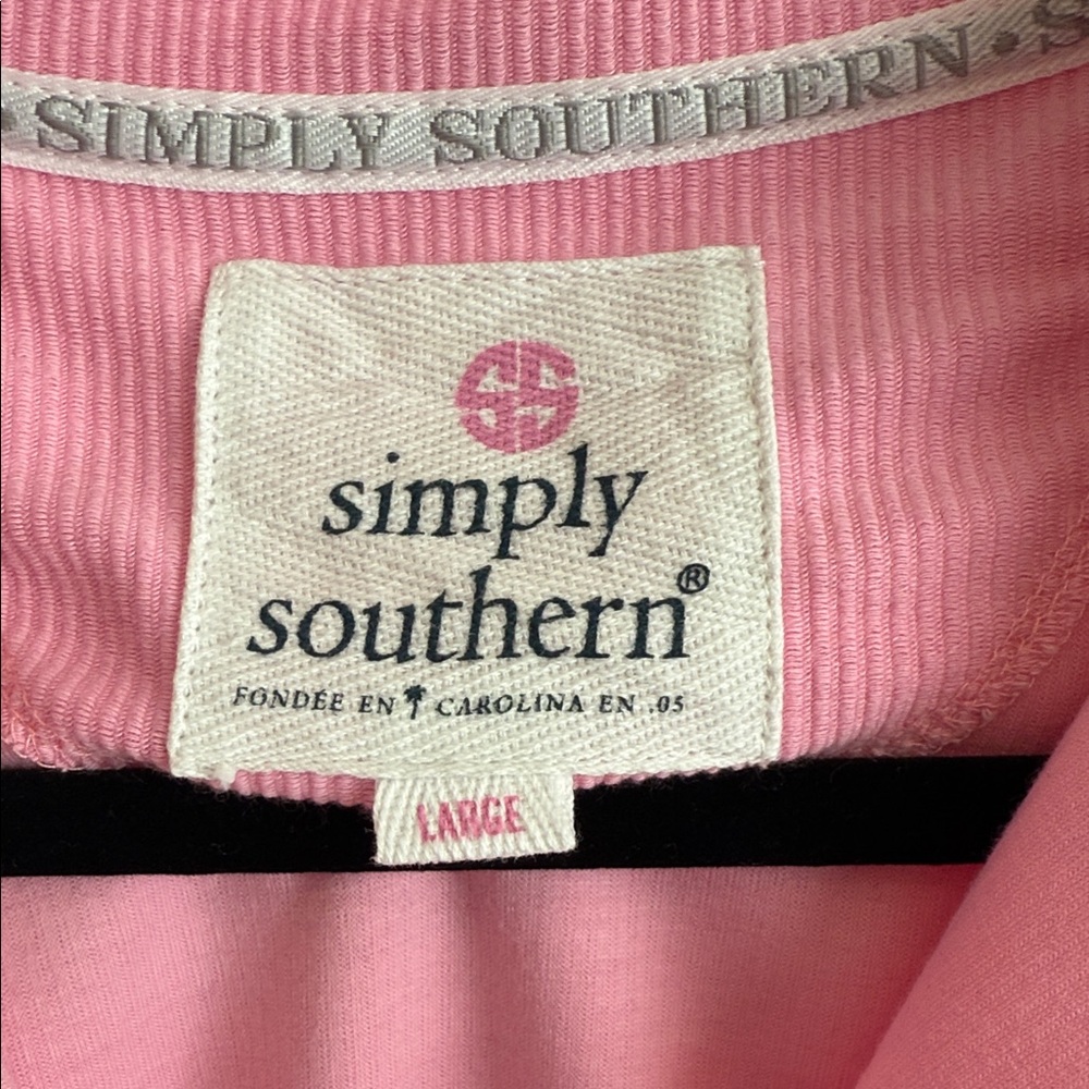 Simply Southern Pink Half-Zip Sweatshirt - Picture 6 of 8
